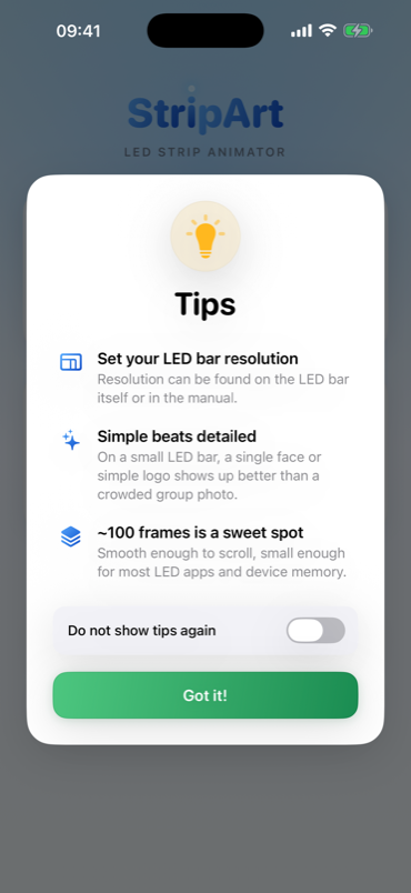StripArt tips — LED resolution and animation guidance